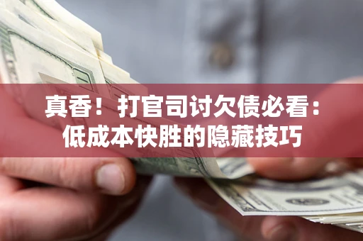 武汉真香！打官司讨欠债必看：低成本快胜的隐藏技巧
