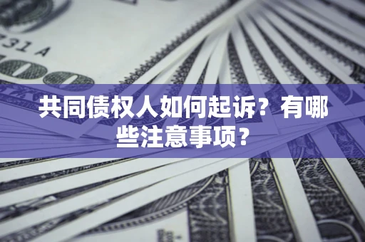 武汉共同债权人如何起诉？有哪些注意事项？